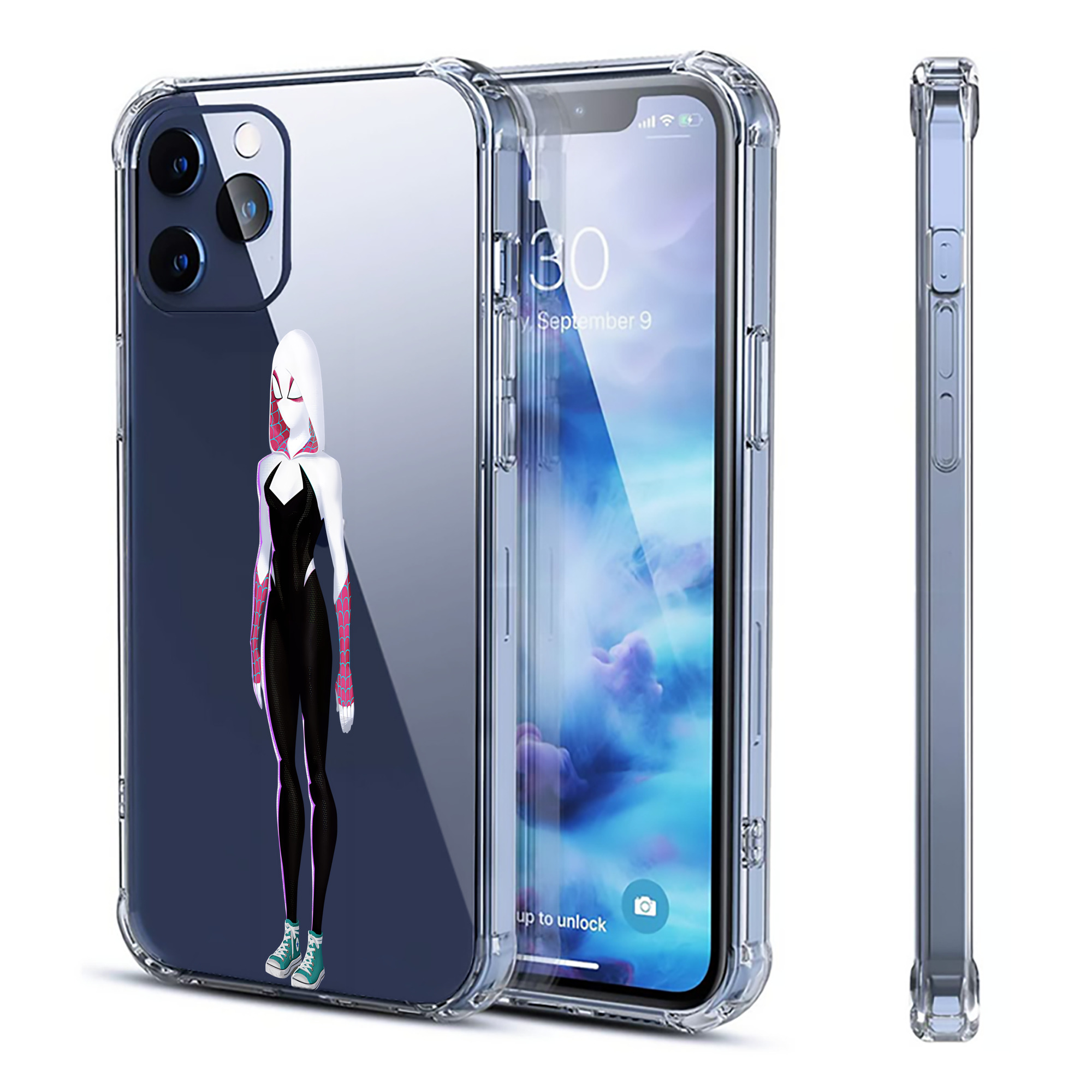 （画像用） Spider Man スパイダーマン 【iPhone 12シリーズ対応】透明スマホケース（クリアソフトケース）